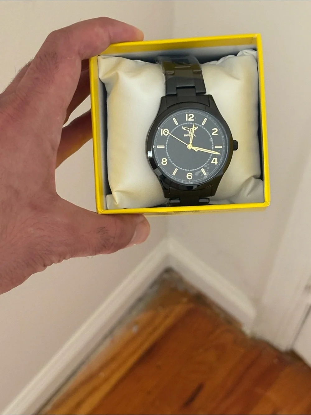Invicta Men's Black Watch with Gold Markers